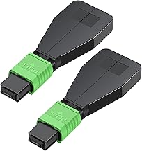 MPO/APC 12 Core Female Fiber Loopback Adapter, Singlemode Duplex 50/125μm Fiber Optic Loopback Tester Cable for 40G 100G Networks and QSFP Testing(2 Pack)