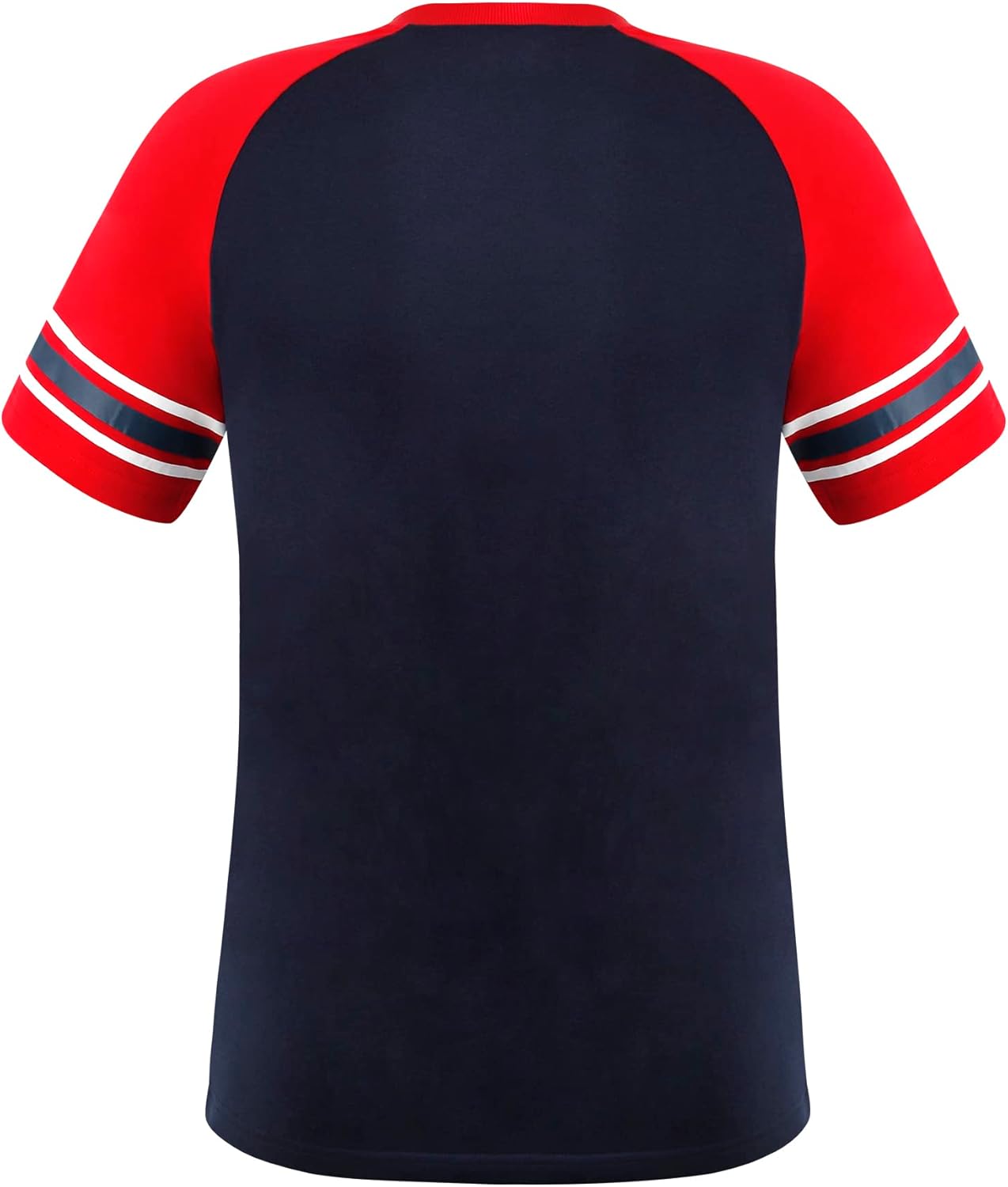 Mens City Baseball Fans Athletic Crew Neck Tee Raglan Tee T-Shirts - Navy & Red