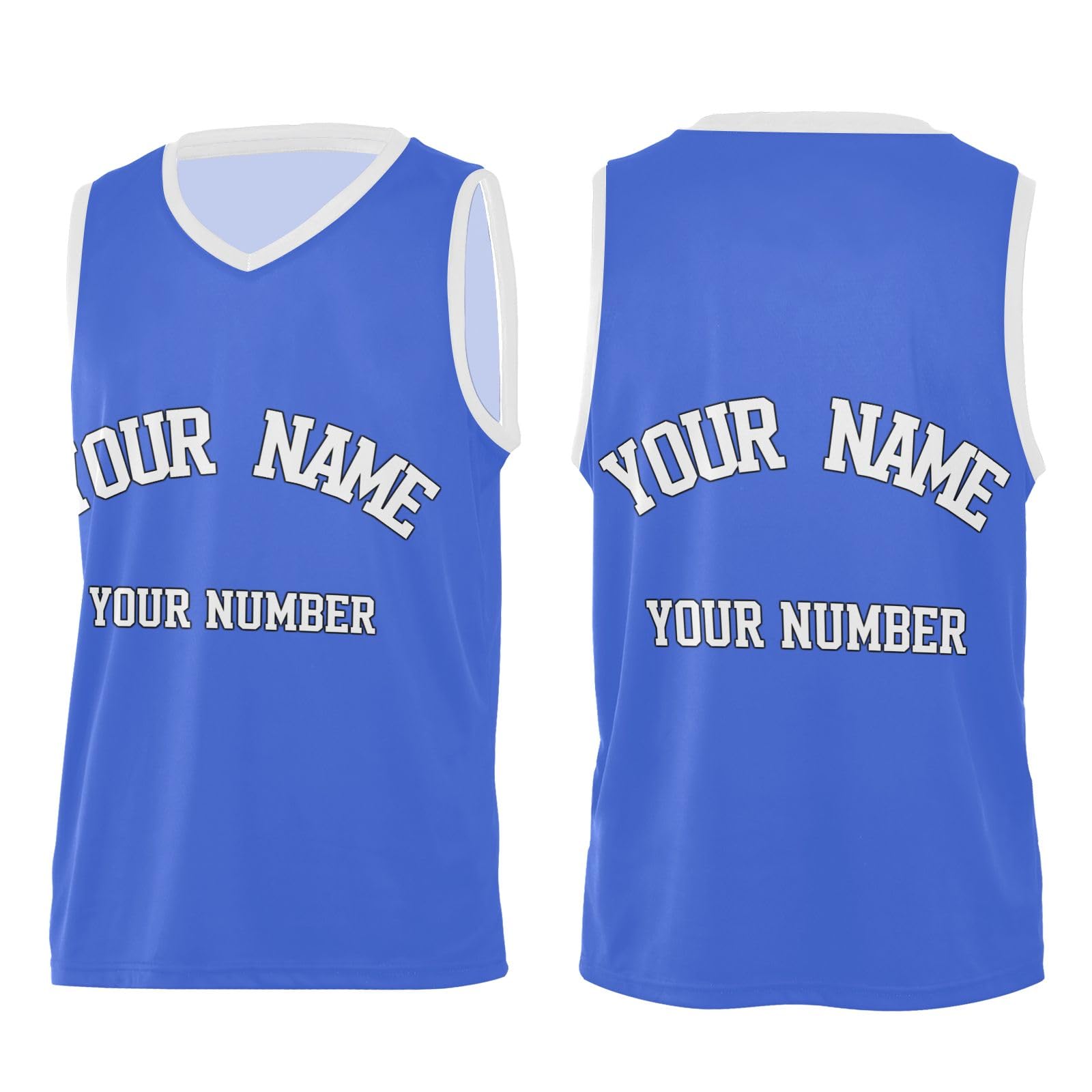 Personalized Your Basketball Jersey Sports Shirt Royal Blue V-Neck Jersey Shirts Name Printed Custom Team Name Number for Men Women
