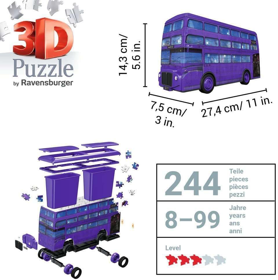 Ravensburger Harry Potter Gifts - Knight Bus 3D Jigsaw Puzzle for Kids Age 8 Years Up - 216 Pieces - No Glue Required