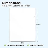 Vista 2 de Dunwell Clear Folders for Documents, Plastic 8.5x11 File Sleeves for Document Protection, Filing, Storage, Organization (36 Pack) Transparent