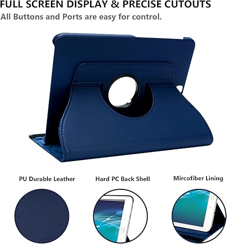 Miniatura 6 de Funda para Samsung Galaxy Tab S3 9.7 pulgadas 2017 (SM-T820 SM-T825 SM-T827), 360 grados giratorio soporte funda protectora completa, con lápiz