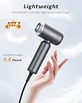 Travel Dual Voltage Mini Hair Dryer, Ionic High-Speed Blow Dryer for Fast Drying, Compact Hair Hairdryer with Magnetic Curly Diffuser Women, Portable Hairdryers International Europe 110-240V