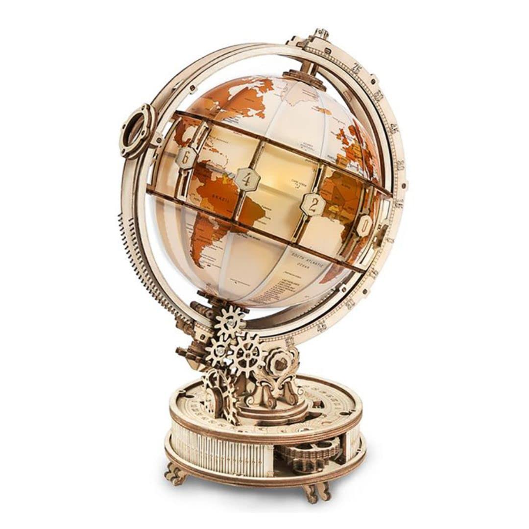 Wooden Globe 3D Puzzles for Adults | Illuminated Globe with Stand | 180pcs 3D Puzzles Built-in LED Model Kit | Hobby Gifts for Adults/Teens Home Decor (B0B7BN89D8) Amazon Price History, Amazon Price Tracker
