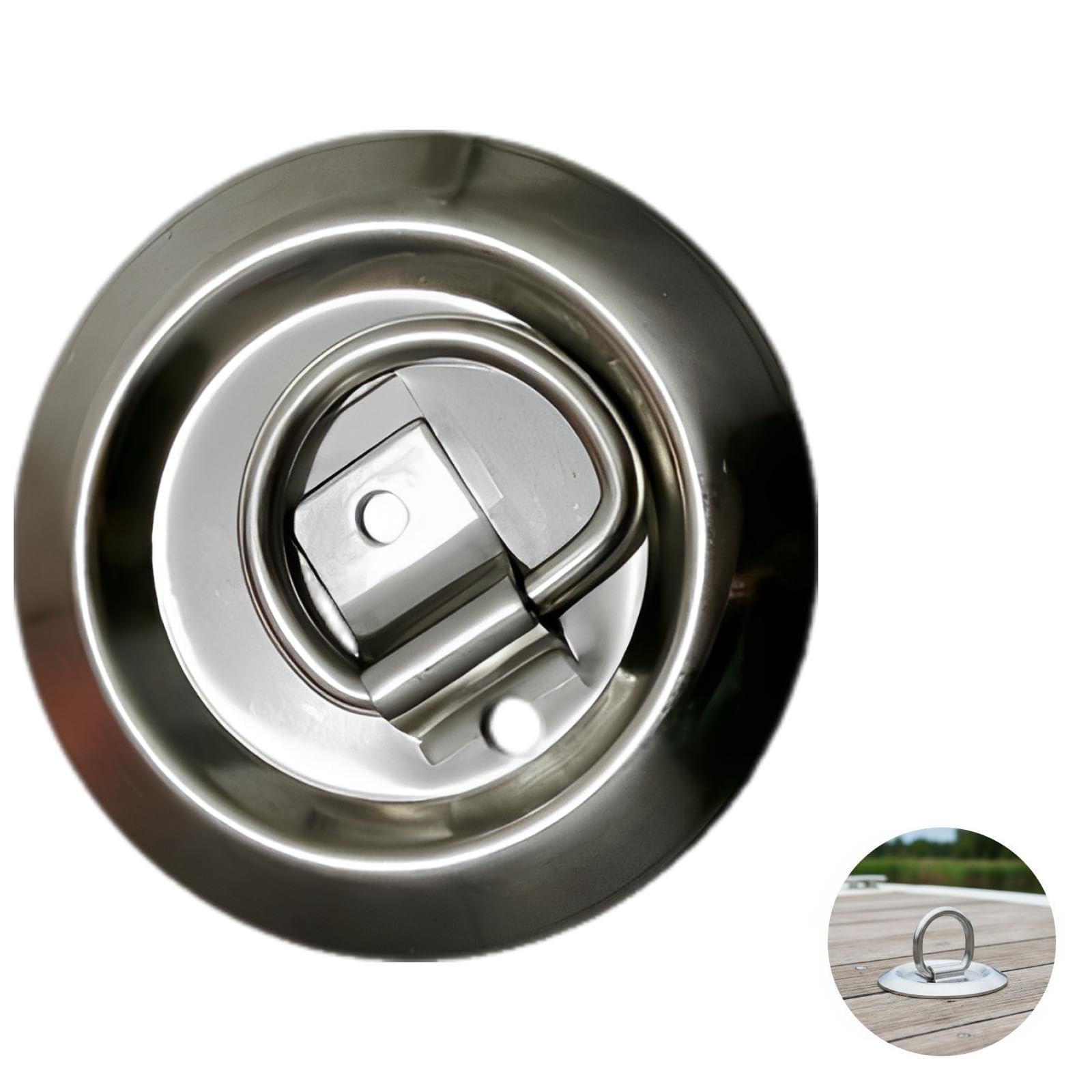 4er Pack versenkte D-Loop Zurrösen, bündig montierte Metall D-Ösen für Anhänger, Stahl Zurrpunkte mit Bruchfestigkeit für Autos, Container, LKW-Ladeflächen und Pritschen