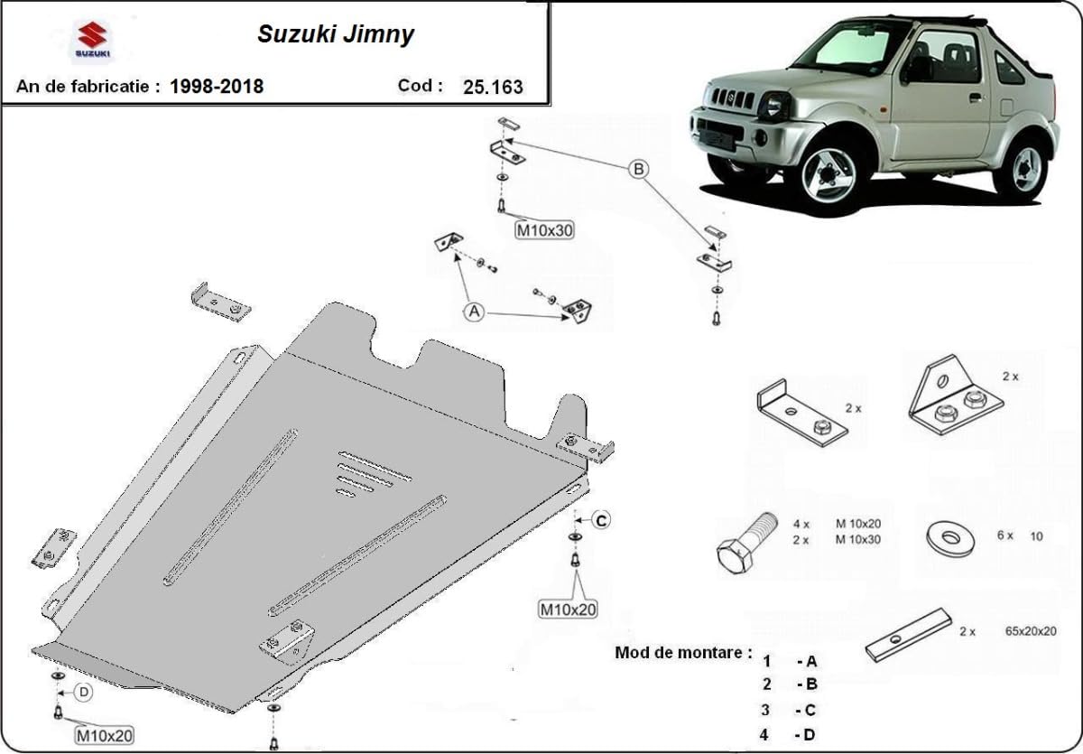 Protección de caja de distribución de acero compatible con Suzuki Jimny - (1998-2018)