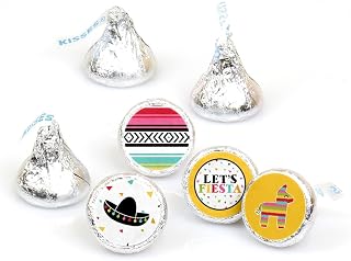 Big Dot of Happiness Let's Fiesta - Mexican Round Candy Sticker Favors Labels Fit Chocolate (1 Sheet 108)