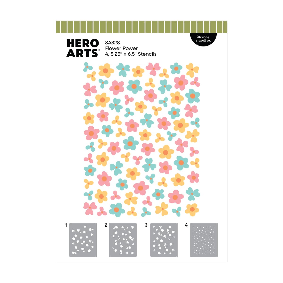 Hero Arts Flower Power Layering Stencil Set