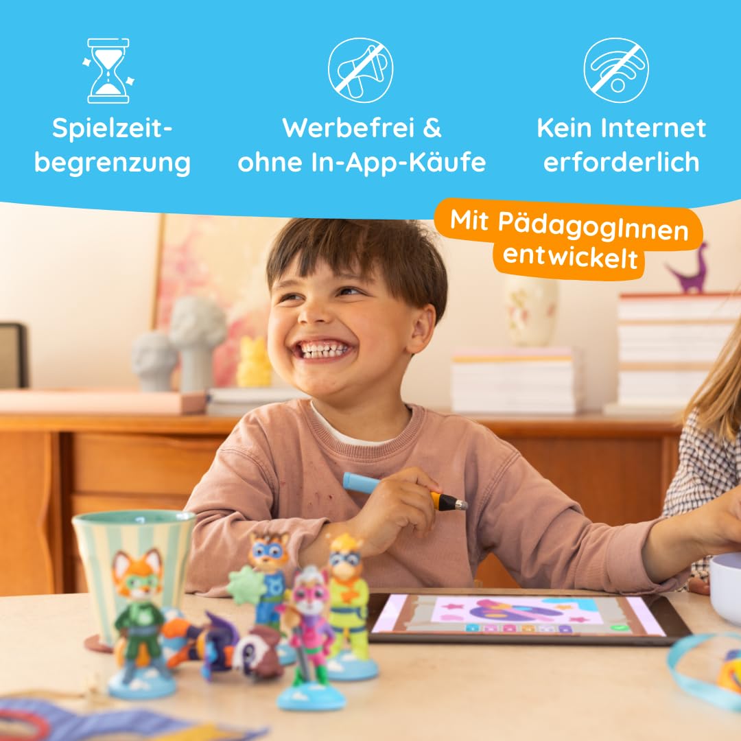 Edurino Figur Yuki Kunst & Gestalten ab 4 Jahren inkl. App | Innovatives & digitales Lernspiel | Kreativer Ausdruck | Digitale Werkzeuge | Animation | Kreative Achtsamkeit