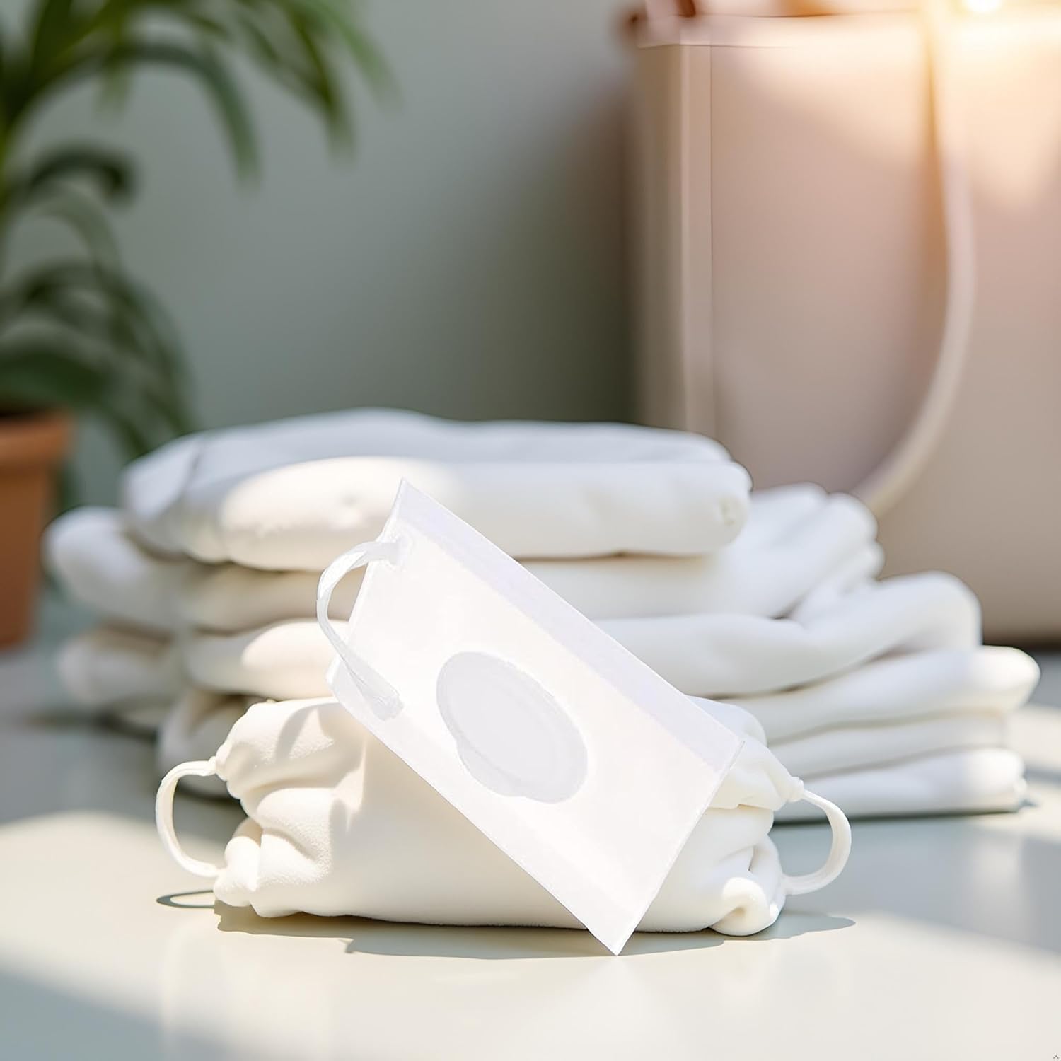 White Baby Wipe Case Travel Holder Keeps Wipes Moist Set of Wet Wipes Holders Cases Portable Travel On The Go Refillable Dispenser Container Diaper Wipe Holders - Image 3