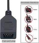 YEZriler 9 Câble d'extension de contrôleur d'épingle pour Sega MD, Consoles de jeu rétro classiques AV 620, HD 621, HD 821, Câble d'extension de jeu de jeux vidéo filaire 5.97FT - paquet de 2