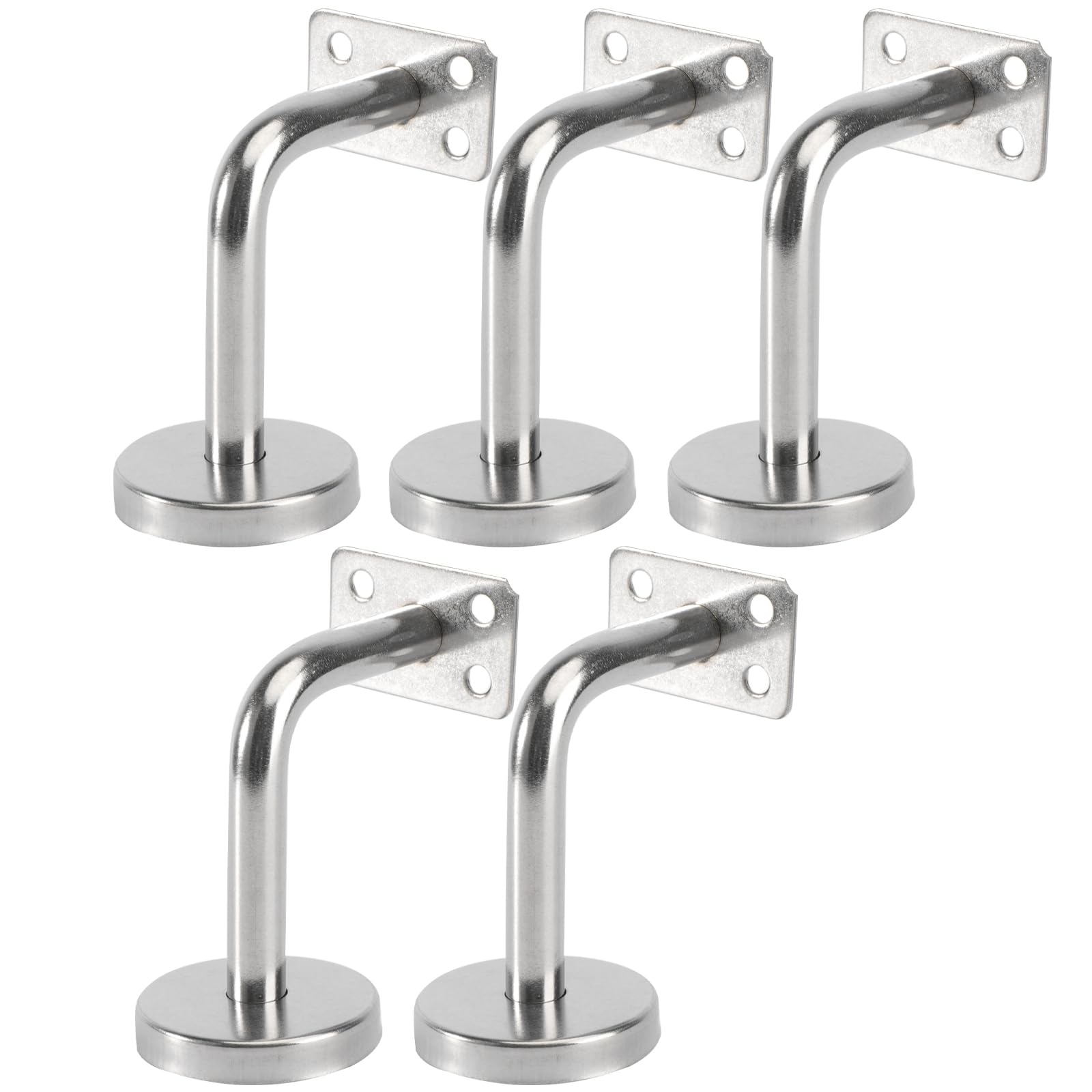 Doitool Lot de 5 supports de rampe d'escalier en acier inoxydable pour rampe murale 6 x 8 x 5 cm