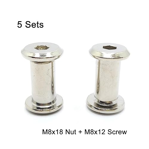 Miniatura 2 de Poste de tornillo apto para orificios de 38 pulgadas (0.394 in) de diámetro, macho M8x100mm hembra 0.709 in hexagonal pernos de unión para muebles