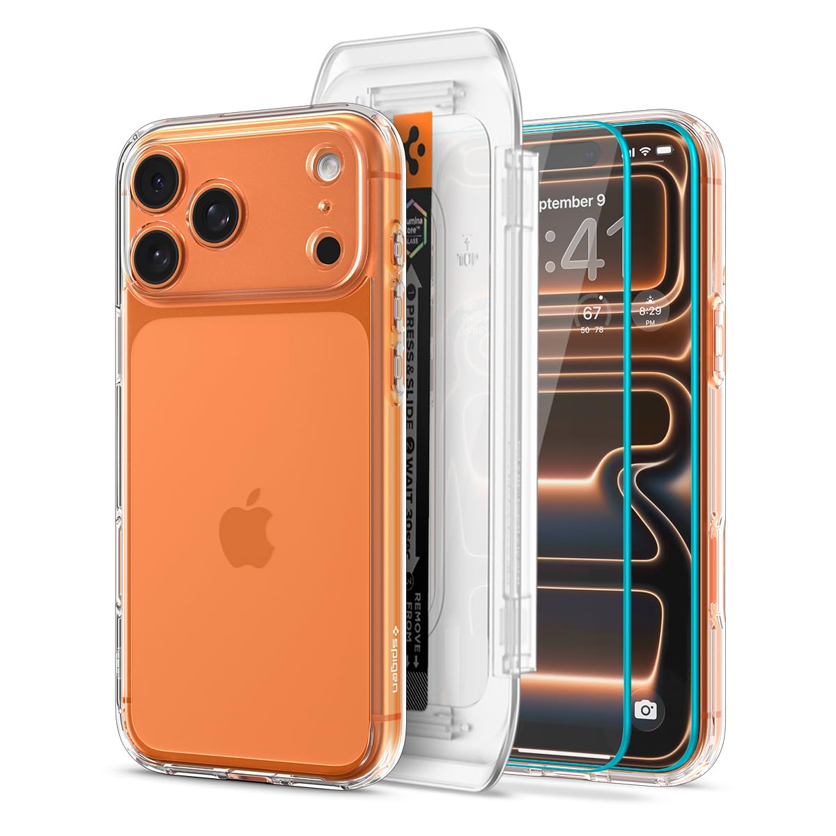 Spigen Ultra Hybrid Pack - Cover Trasparente e Vetro Temperato per iPhone 17 Pro
