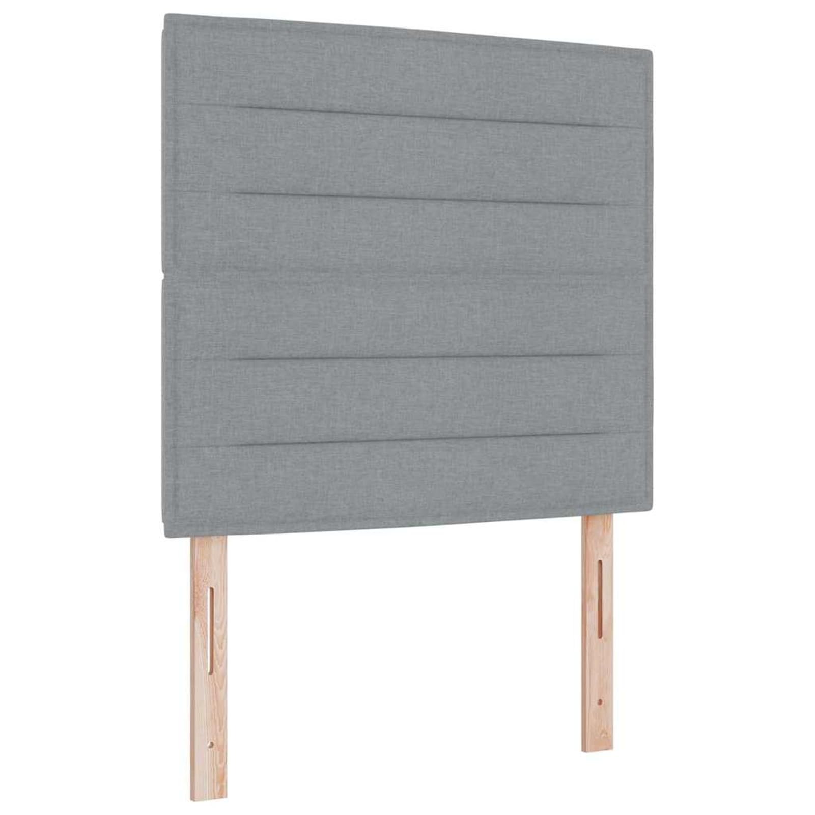 Fasba Cama Box Spring con Colchón y Luz LED Gris Claro 100x200 cm Tela