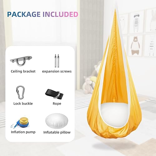 Miniatura 64 de Columpio sensorial para niños, terapia de alegría sensorial duradera, terapia colgante para interiores y exteriores, hamaca para niños, adolescentes