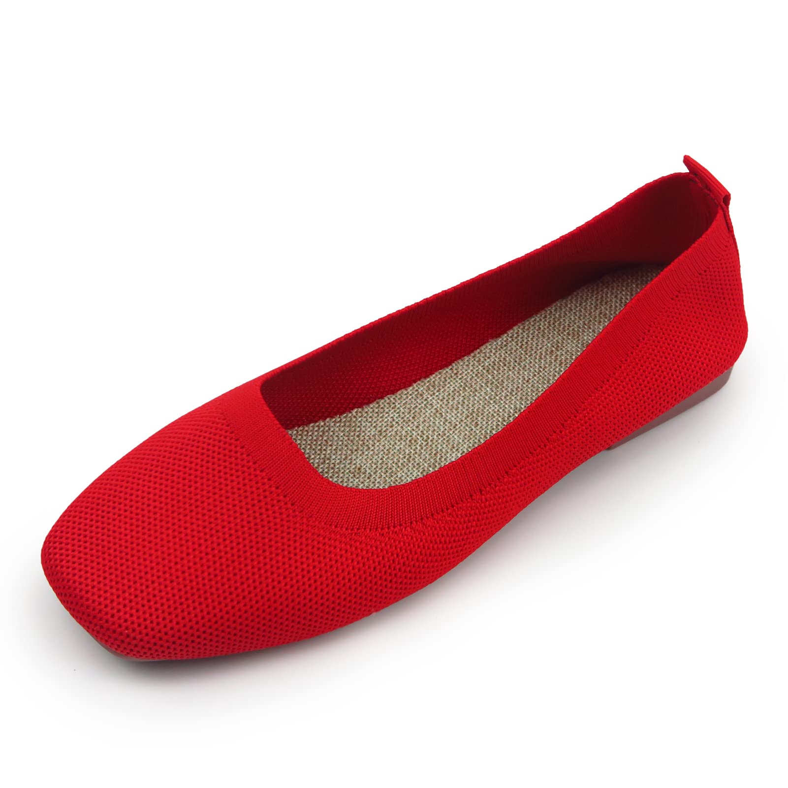 RVROVIC Women Flat Shoes Knitted Lightweight Slip-on Loafers Breathabel Soft Comfortable Ballet Flats