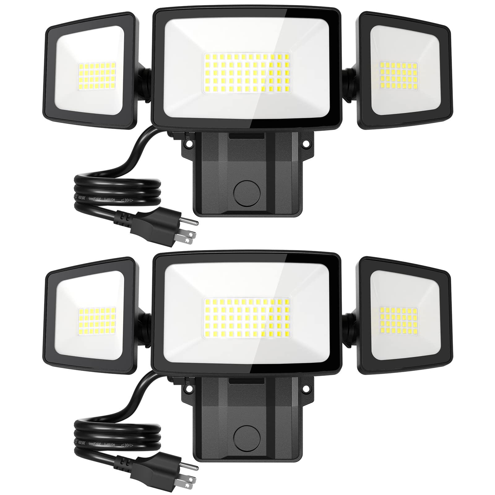 Photo 1 of **PARTS ONLY SEE NOTES**
Olafus 55W Flood Lights Outdoor Plug in 2 Pack, Switch Controlled 5500LM LED, Black
