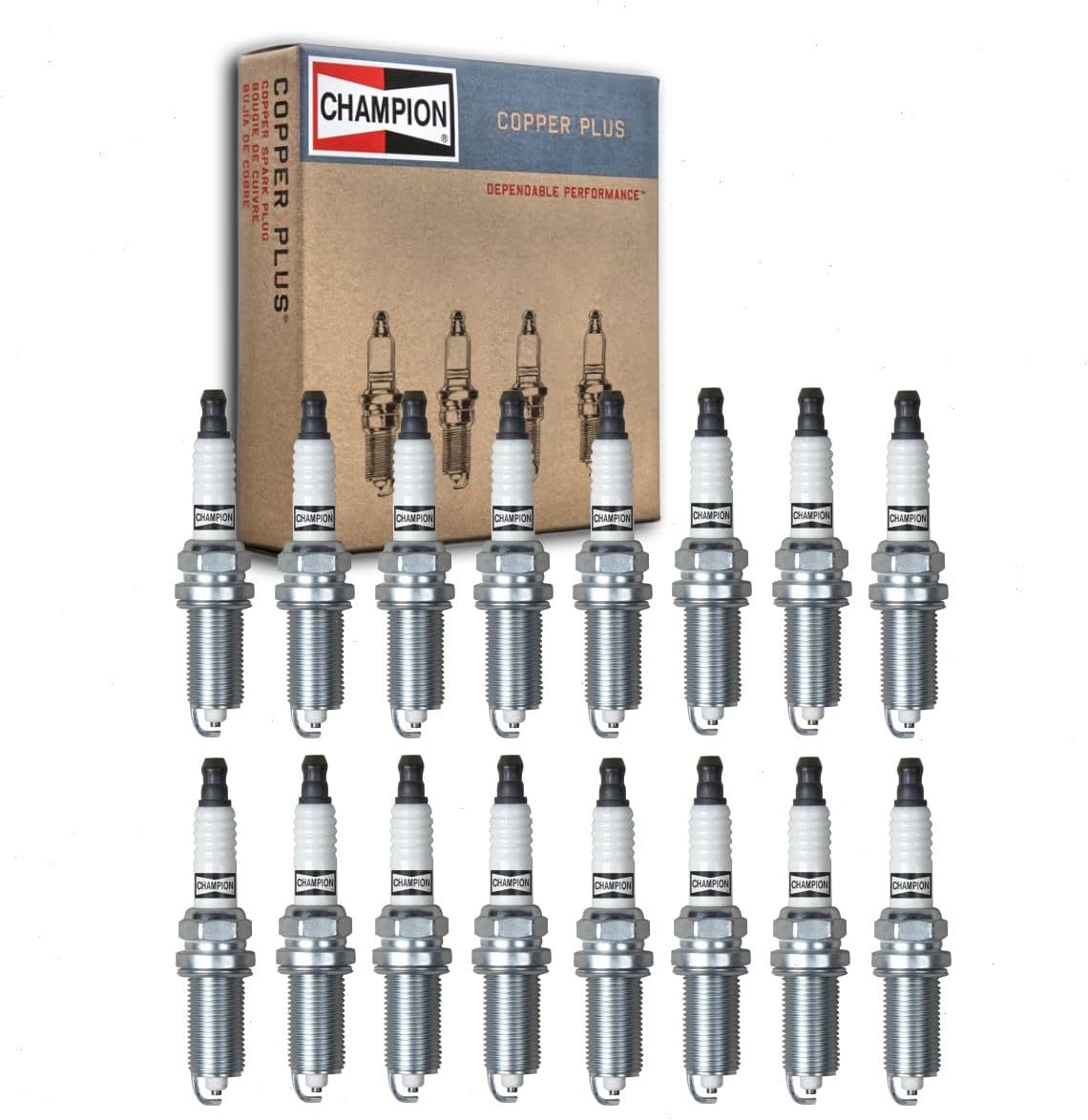 16 pc Champion Copper Plus Spark Plugs compatible with Dodge Durango 5.7L V8 2009-2019