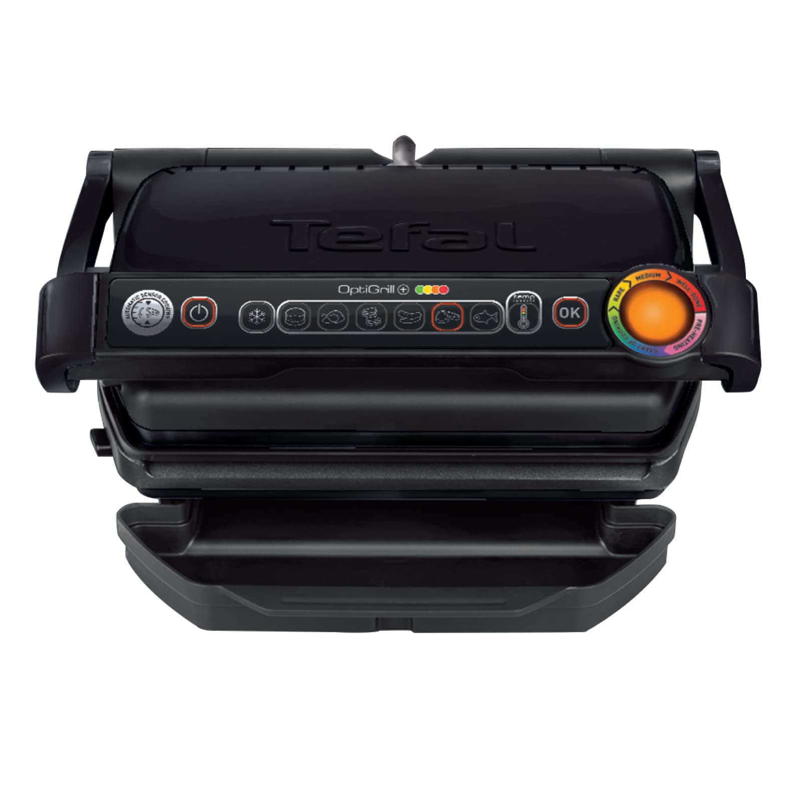 TEFAL GC7128 OPTIGRILL+ Kontaktgrill schwarz [6 Automatikprogramme; manueller Modus mit 4 Temperaturstufen; perfekte Grillergebnisse dank Messung der Dicke]