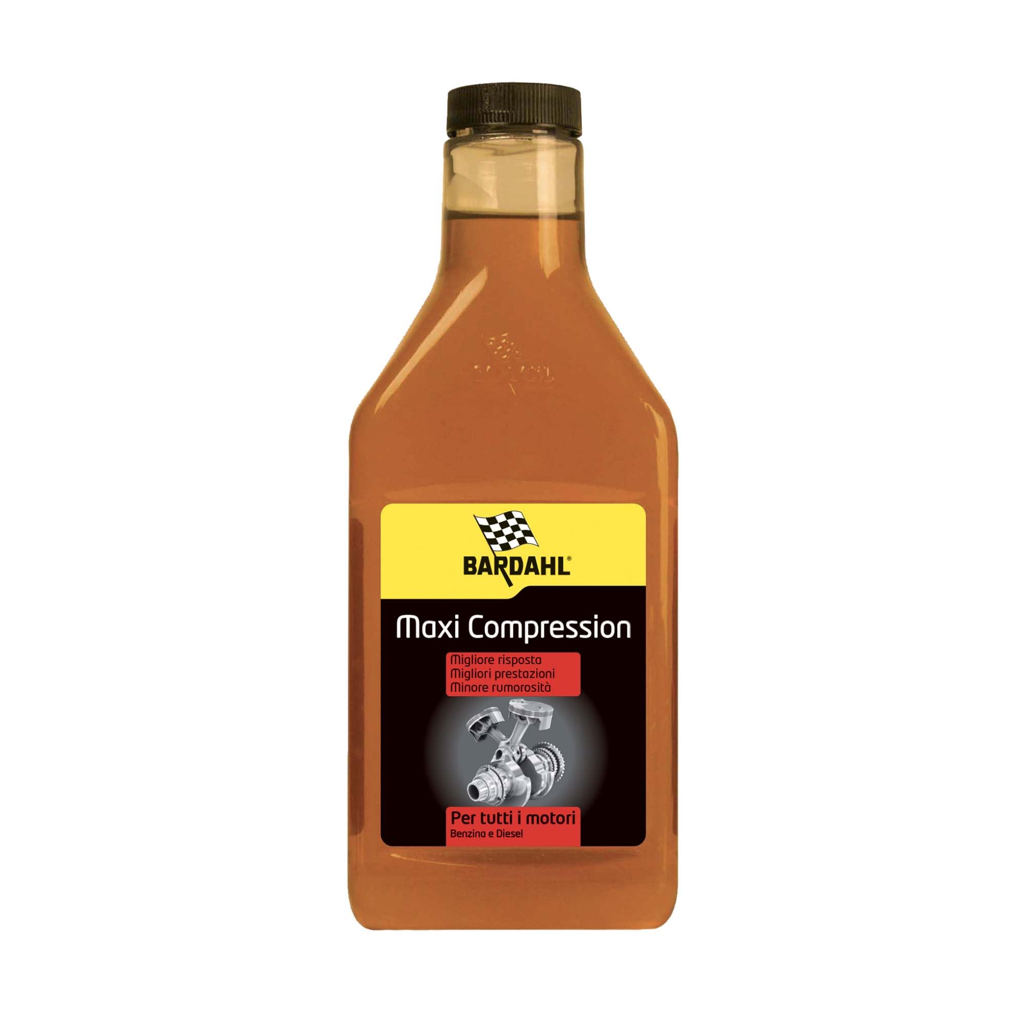 Bardahl - Maxi Compression - Additivo Auto per Olio Motore, Riduce Il Consumo e Arresta Le Perdite d'Olio, Migliora Potenza e Prestazioni, Compatibile con Motori Diesel e Benzina, 473 ml