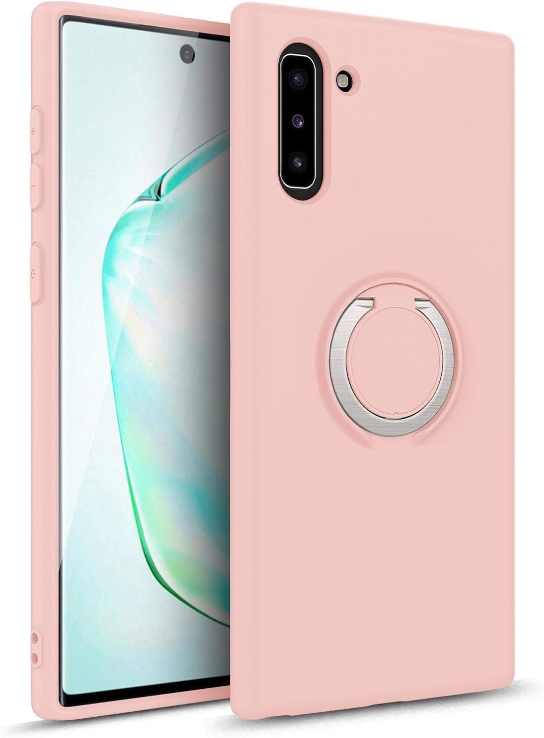 ZIZO Revolve Series for 2019 Samsung Galaxy Note 10 Case | Built-in Ring Holder, Kickstand, Ultra Thin Design Magnetic Mount Compatible (Rose Quartz)