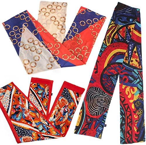 XTREND 3Pcs Satin Edge Laying Scarf Wrap for Lace Wigs Silk HeadBand Scarf For Hair Wrapping At Night Fashion Headband for Yoga Sport Makeup Handbags Double Sided Stain Headwrap Scarf Tie