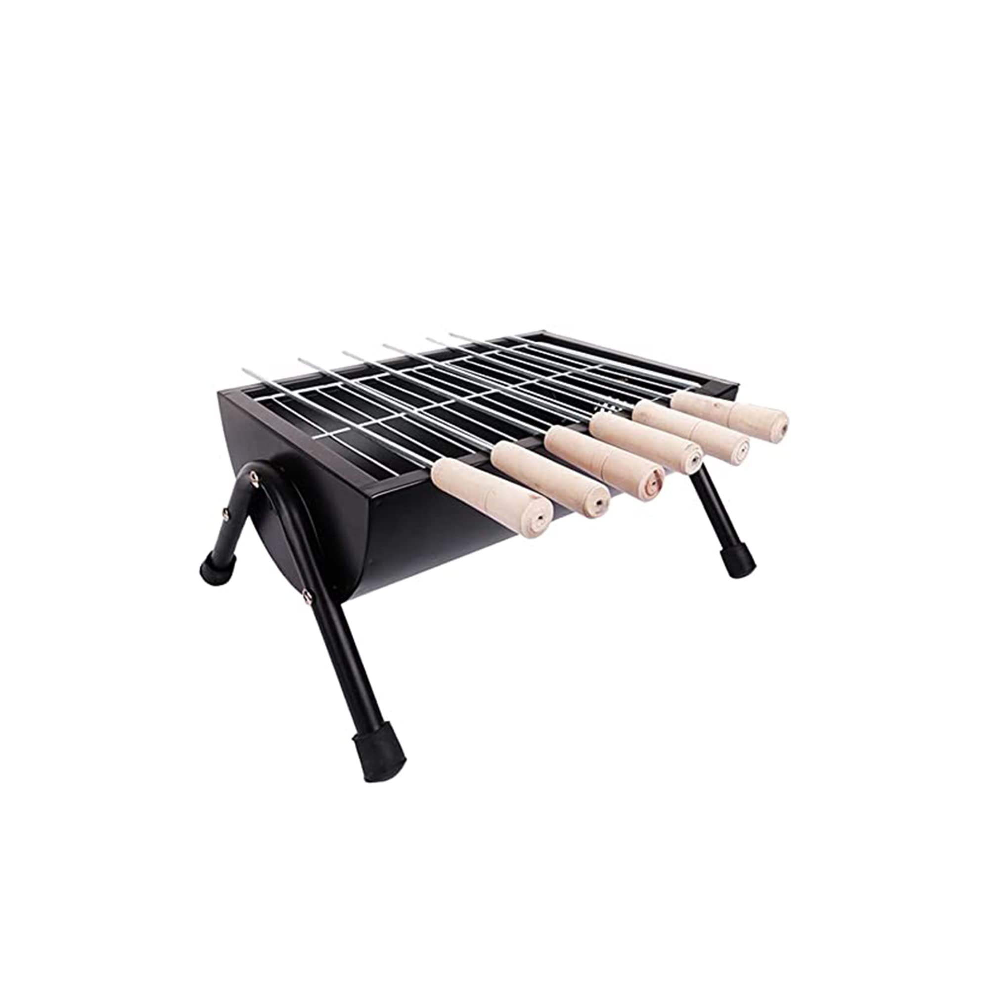 Buy Gate Garden Half Barrel Grill (6 Skewers, Black) Tandoor Barbecue Grill Set With Skewers