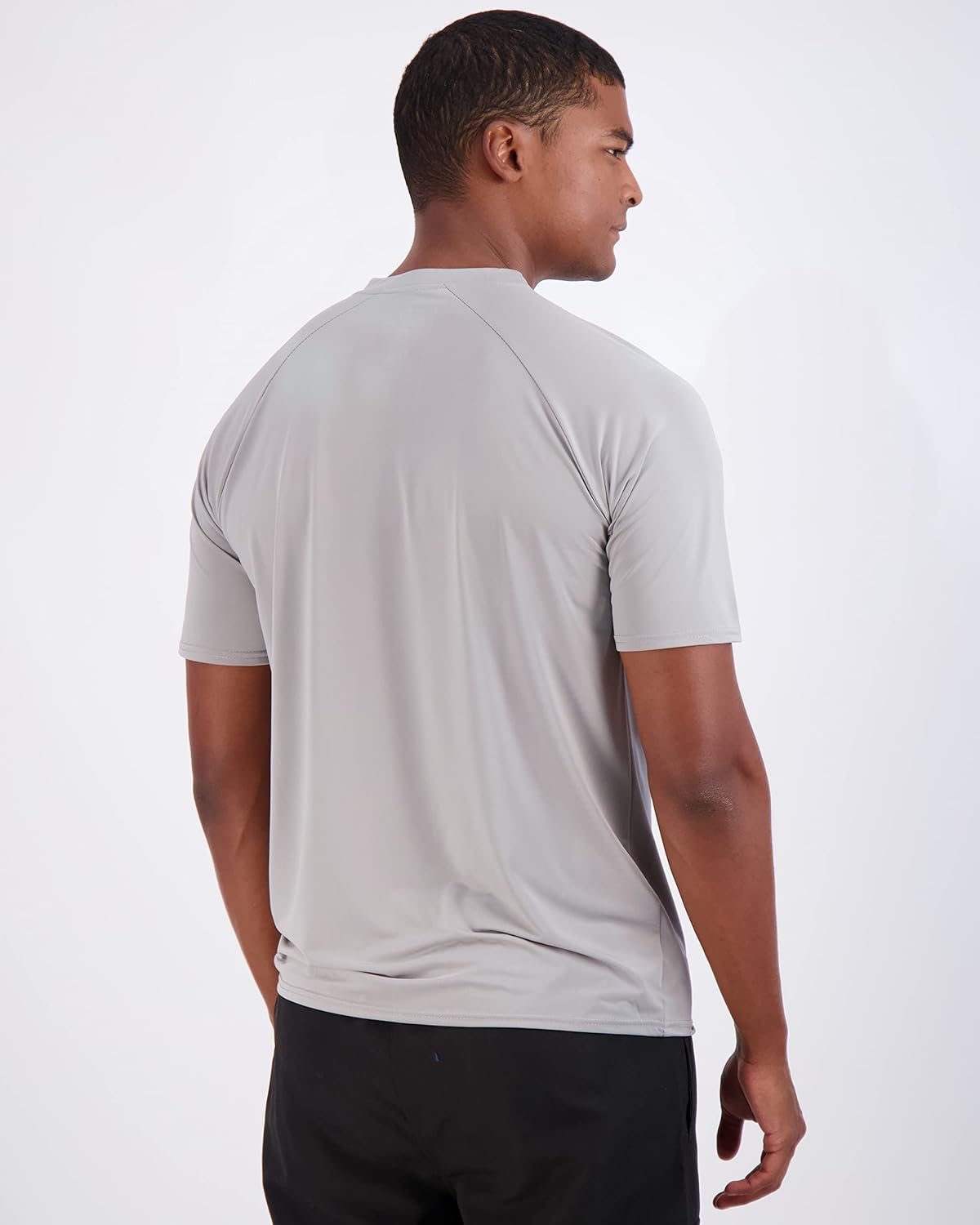 Real Essentials 4 Pack: Mens Short Sleeve Rash Guard Shirt Quick Dry UPF 50+ Sun Protection Swim (Available in Big & Tall) - Image 4