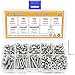 Sutemribor 240 Pieces M4 Stainless Steel Button Head Hex Socket Head Cap Bolts Screws Nuts Assortment Kit + Wrench