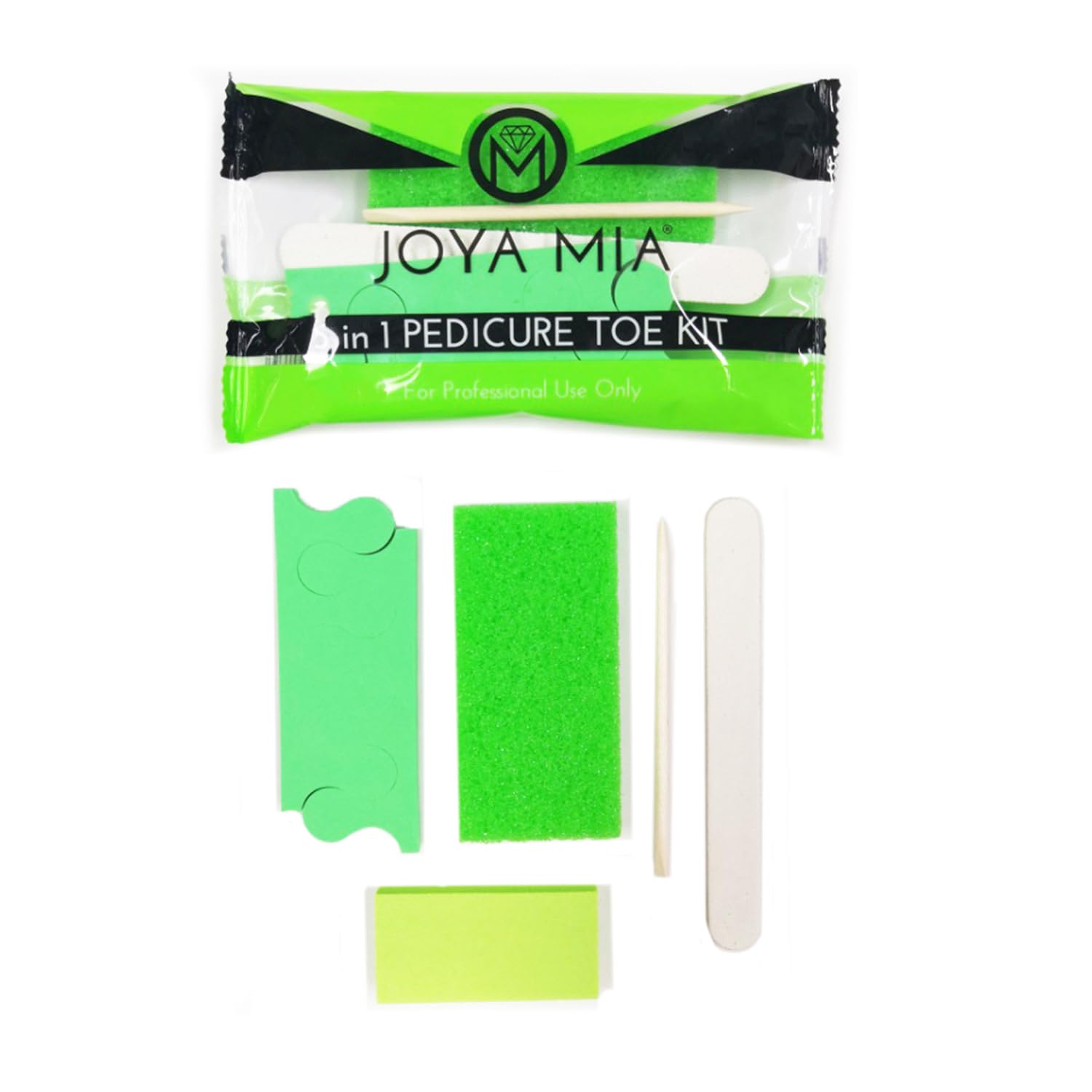 5-in-1 Disposable Pedicure Kit, Pedicure Tools for Feet, Complete Pedicure Kit for Salon-Quality Nail Care, with Nail Buffer, Pumice, Nail File & Wood Stick, 1 Pack - Joya Mia