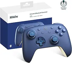 8Bitdo Ultimate 2C Bluetooth Controller (Hall Effect Joystick Update) - for Switch/Switch 2, with Remappable L4/R4 Bumpers, 6-axis Motion Control, Rumble Vibration and Turbo Function (Dark Blue)