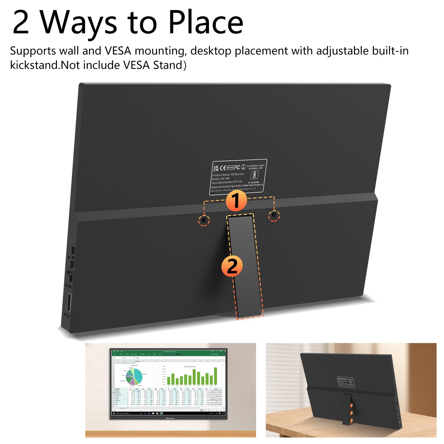 Showscren 16 Inch Portable Monitor, Full HD Display, 1920 x 1200p Showscren 16 Inch Portable Monitor, Full HD Display, 1920 x 1200p
