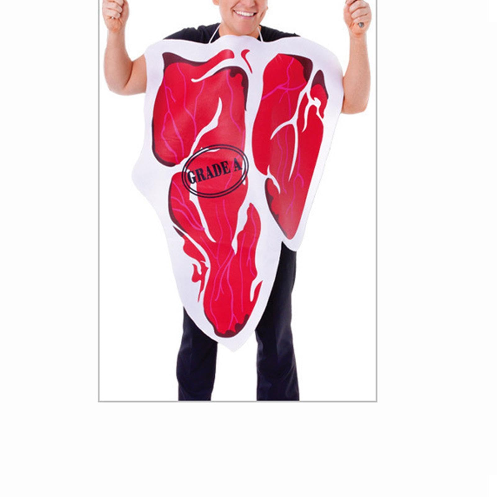 Costume a Forma di Bistecca, Tuta Leggera, Travestimento Divertente per Uomo, Feste E Adulti.