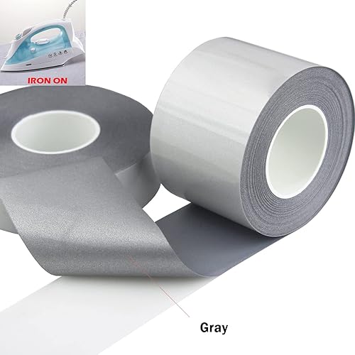 Miniatura 3 de NOZUONO Cinta de vinilo termotransferible reflectante HTV de alta visibilidad para ropa gris 1 pulgada x 20 yardas