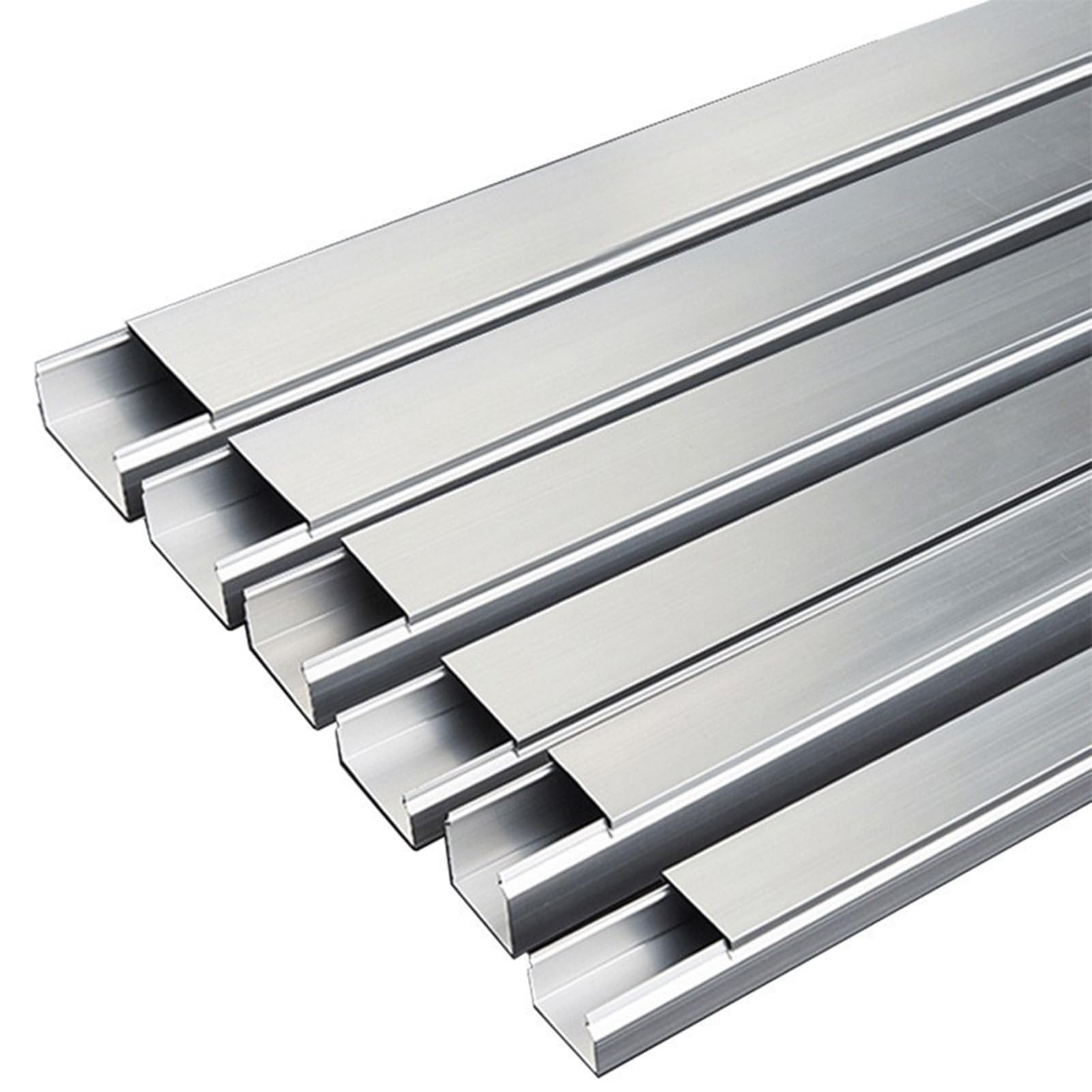 Generico Canalina Portacavi in ​​Alluminio da 5m, Canale Metallico per Cavi, Copertura Resistente per Una Gestione Ottimale dei Cavi, per Pareti E Pavimenti di Abitazioni,Uffici,80x40mm