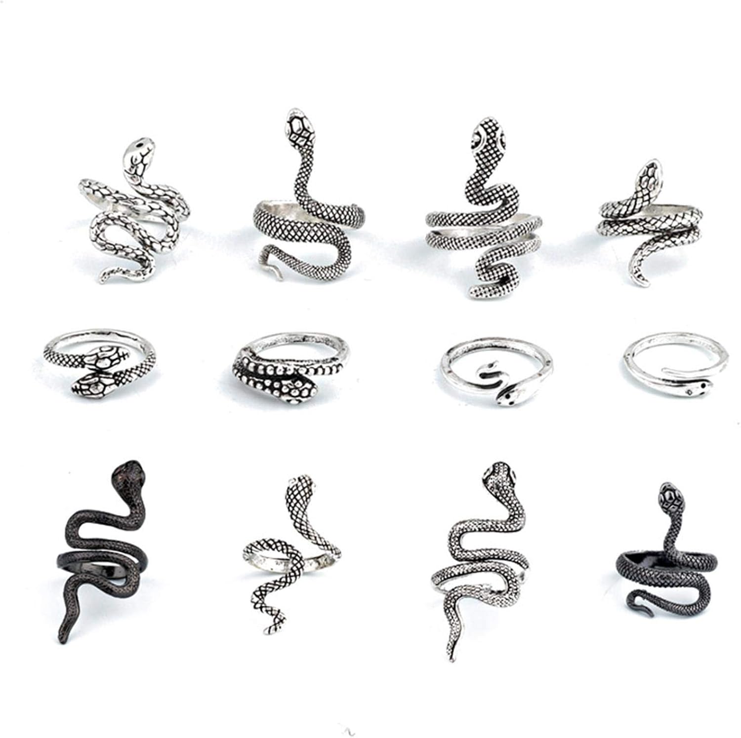 Pixiu snake Charms Ring Feng Shui Amulet Open Adjustable Ring Buddhist Mani Mantra Protection Wealth Ring Wealth Lucky Jewelry Ring Lucky Tibetan Talisman Ring