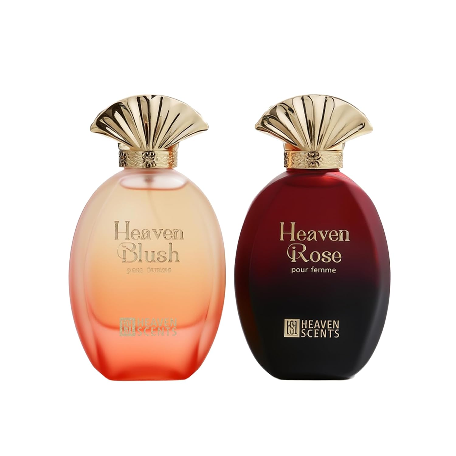 Heaven Scents Blush & Rose Perfume Gift Set – 2 Piece Eau de Parfum Bundle for Women & Unisex – Floral Sweet & Oriental Oud Long Lasting Fragrance Collection (100ml Each)