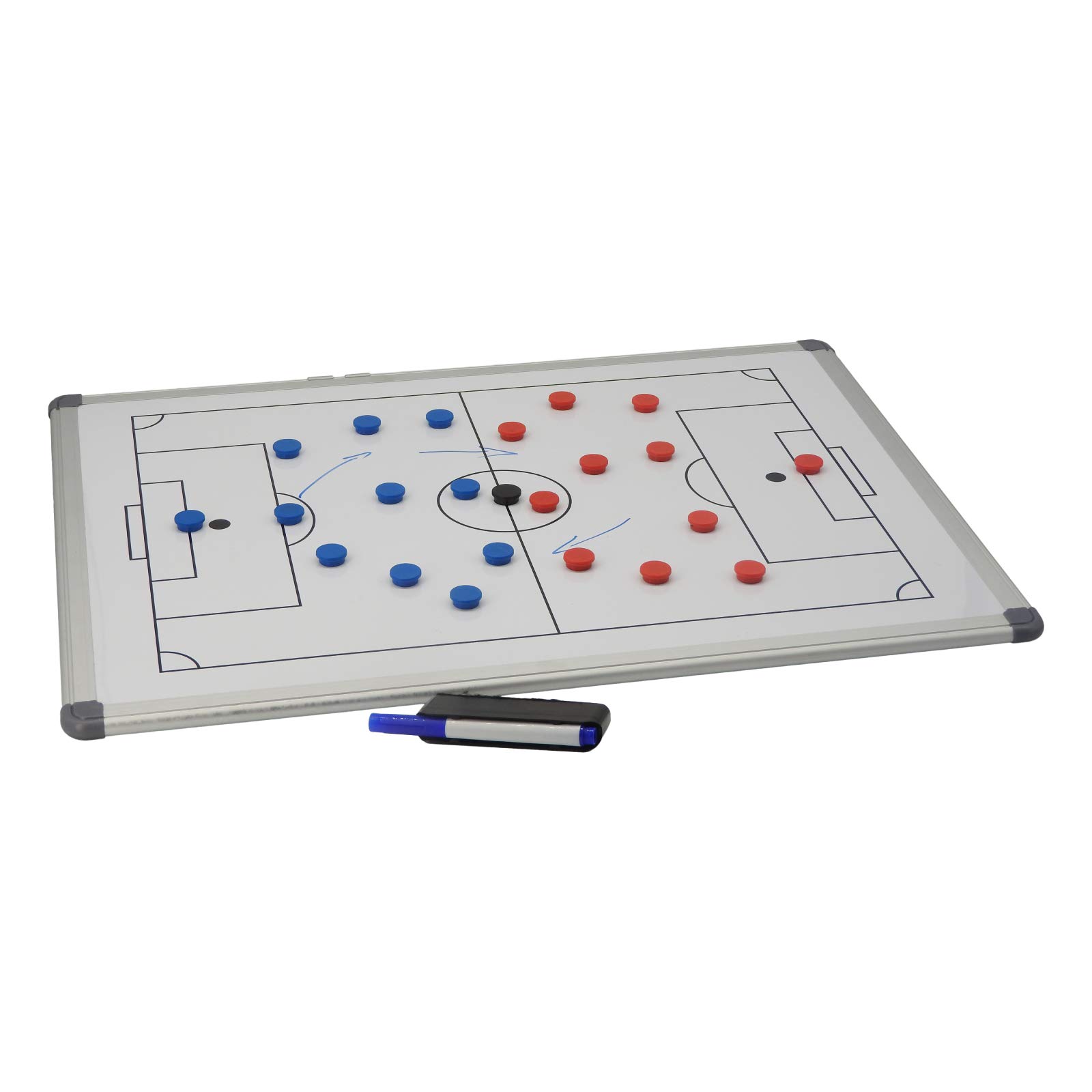 JAYO Tactic Board Portable Soccer Tactic Board Double Sided Tactics White Board with Soccer Full Pitch and Half Pitch Coaching Equipment 24