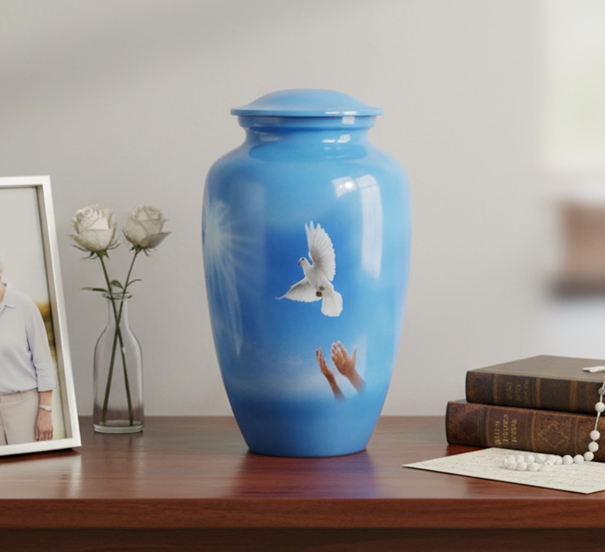 eSplanade Cremation urn Vaso Contenitore Vaso commemorativo | urne di Metallo | urne funerarie | urne ricordo Memorial. (Piccione)