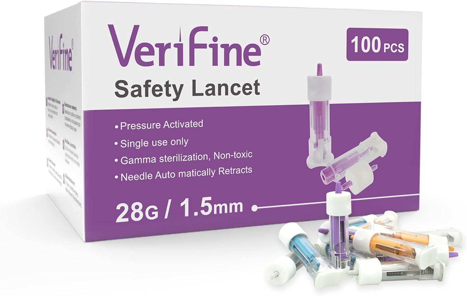 Verifine Comfort Lancets for Diabetes Testing, Sterile