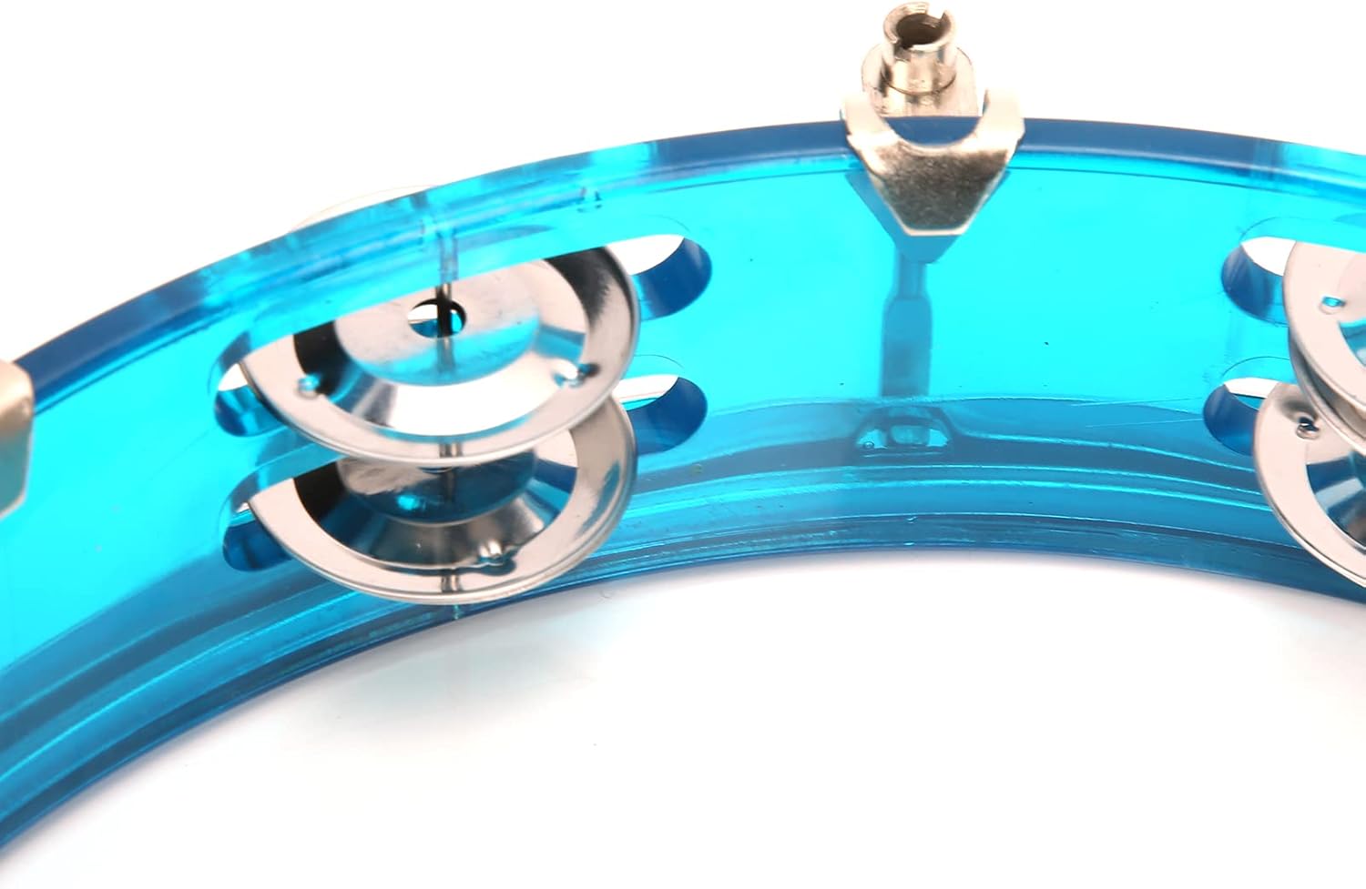 10in Double Row Adjustable Tambourine,Hand Jingles Instrument Tambourine Hand Drum Bell Jingles Percussion Musical Instrument for KTV Party (Blue)