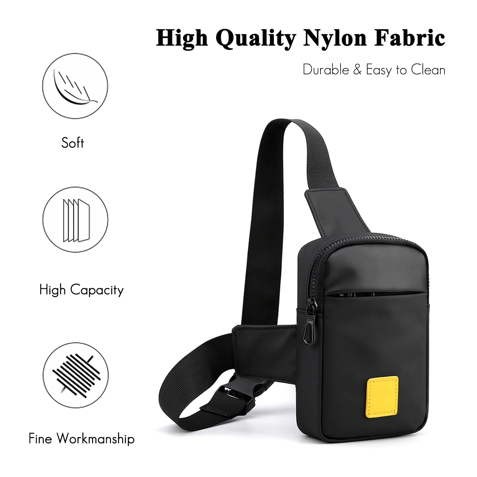 FANDARE Borsello Uomo Tracolla Zaino Monospalla Borsa a tracolla Borsa a Spalla Sling Bag per Scuola Outdoor Sportiva Ciclismo Viaggio Hiking Camping Crossbody Daypacks