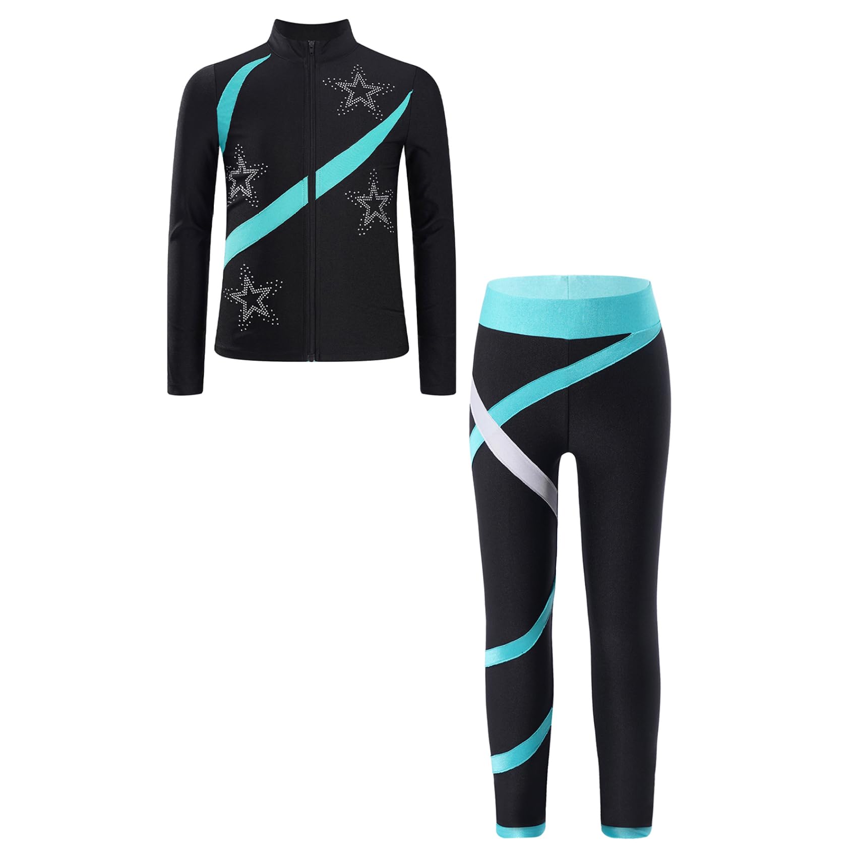 Yruioon Ensemble Sport Fille 5-16 Ans - Sweat à Capuche Et Legging Jogging Fitness Danse Yoga Gym