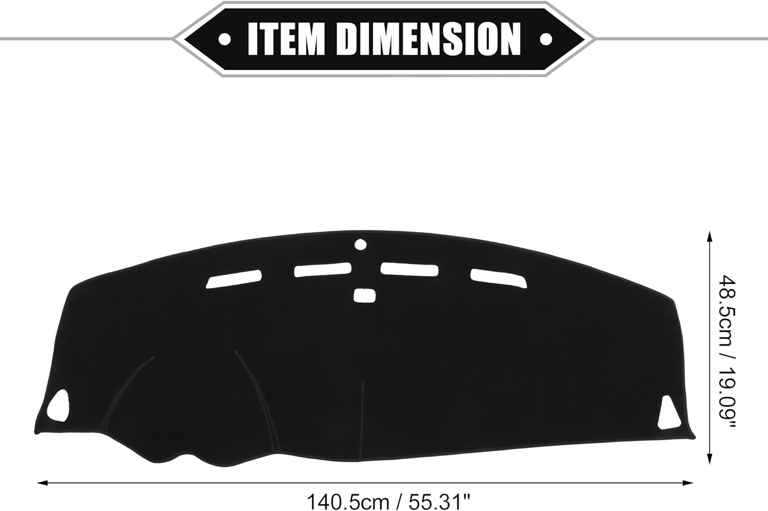 Dashboard Cover Compatible for Mitsubishi Outlander 2007-2012, Non-Slip Polyester Black Dash Cover Mat Dash Board Protector Cover