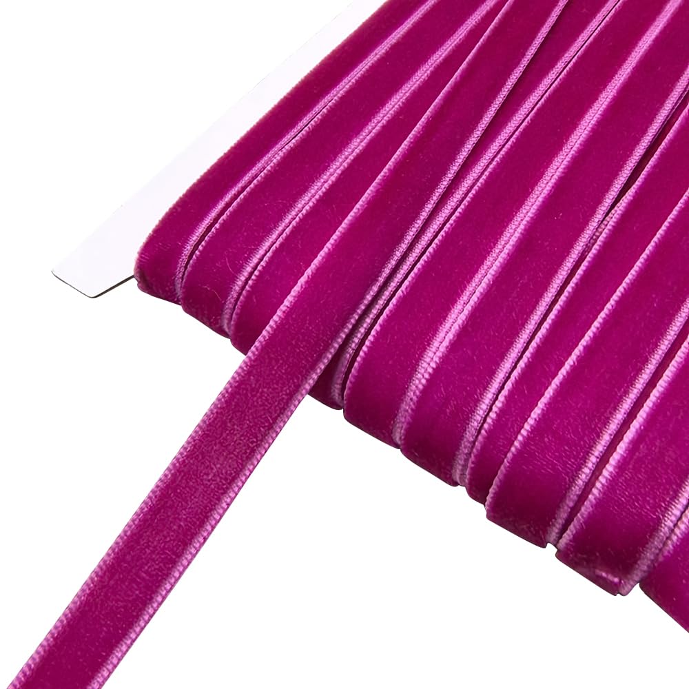 Chenkou Craft Fuschia 10 Yards 3/8" (10mm) Velvet Ribbon Lots Bulk (Fuschia, 3/8"(10mm)) — image 1