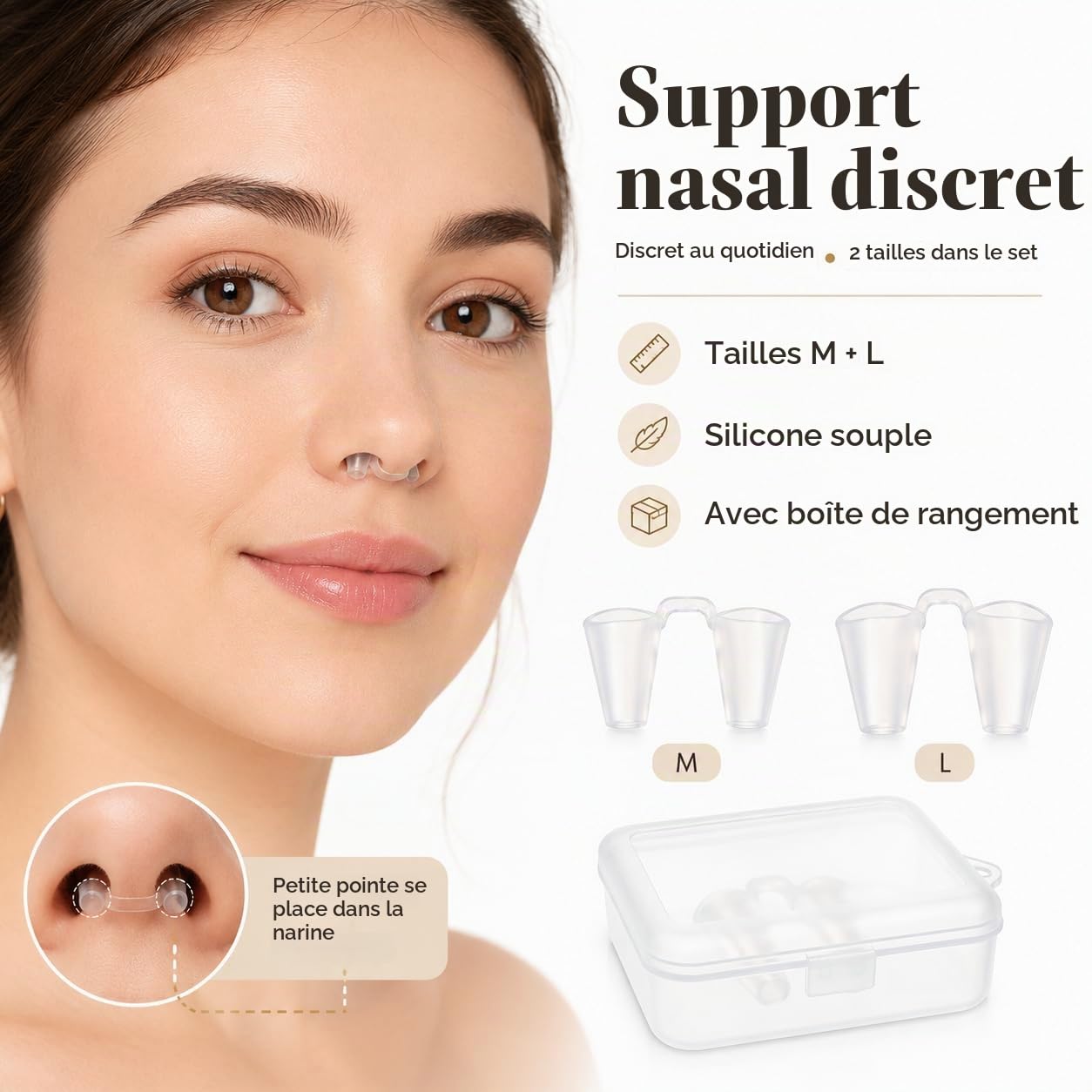 FOMIYES Lot de 2 fixateurs d'expansion nasale - Pour la récupération après une chirurgie nasale - Protection nasale pour nez cassé - Gel de silice transparent
