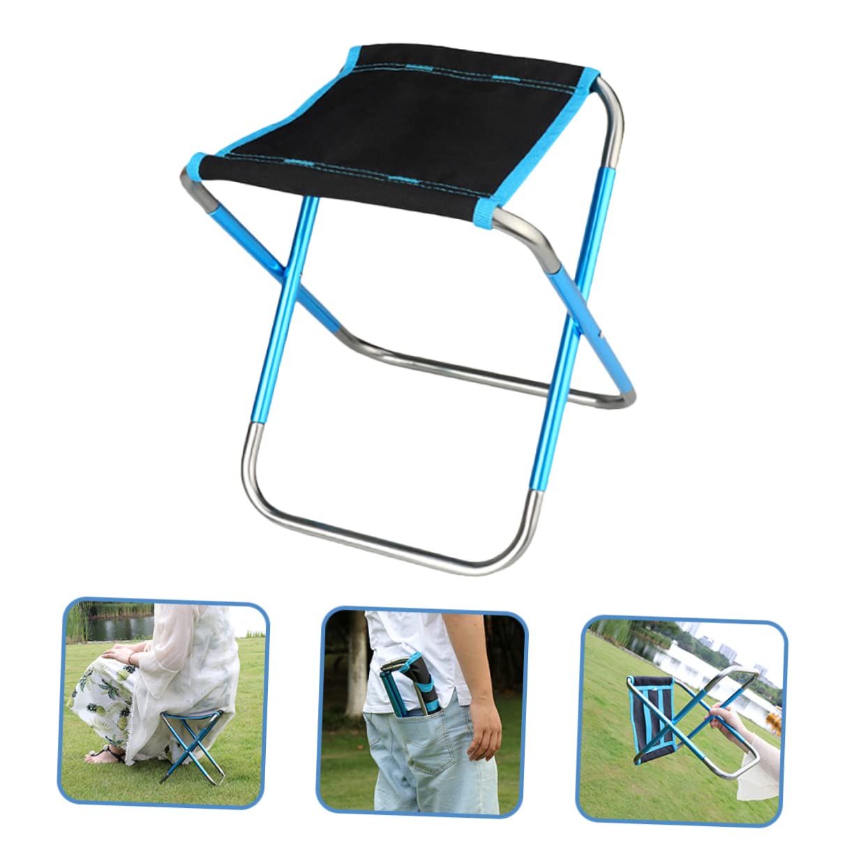 Sgabello Portatile Da Campeggio Sgabello Campeggio Comodo Accessorio Da Spiaggia Realizzato in Materiale Di Resistente e Pratico in Pochi Secondi