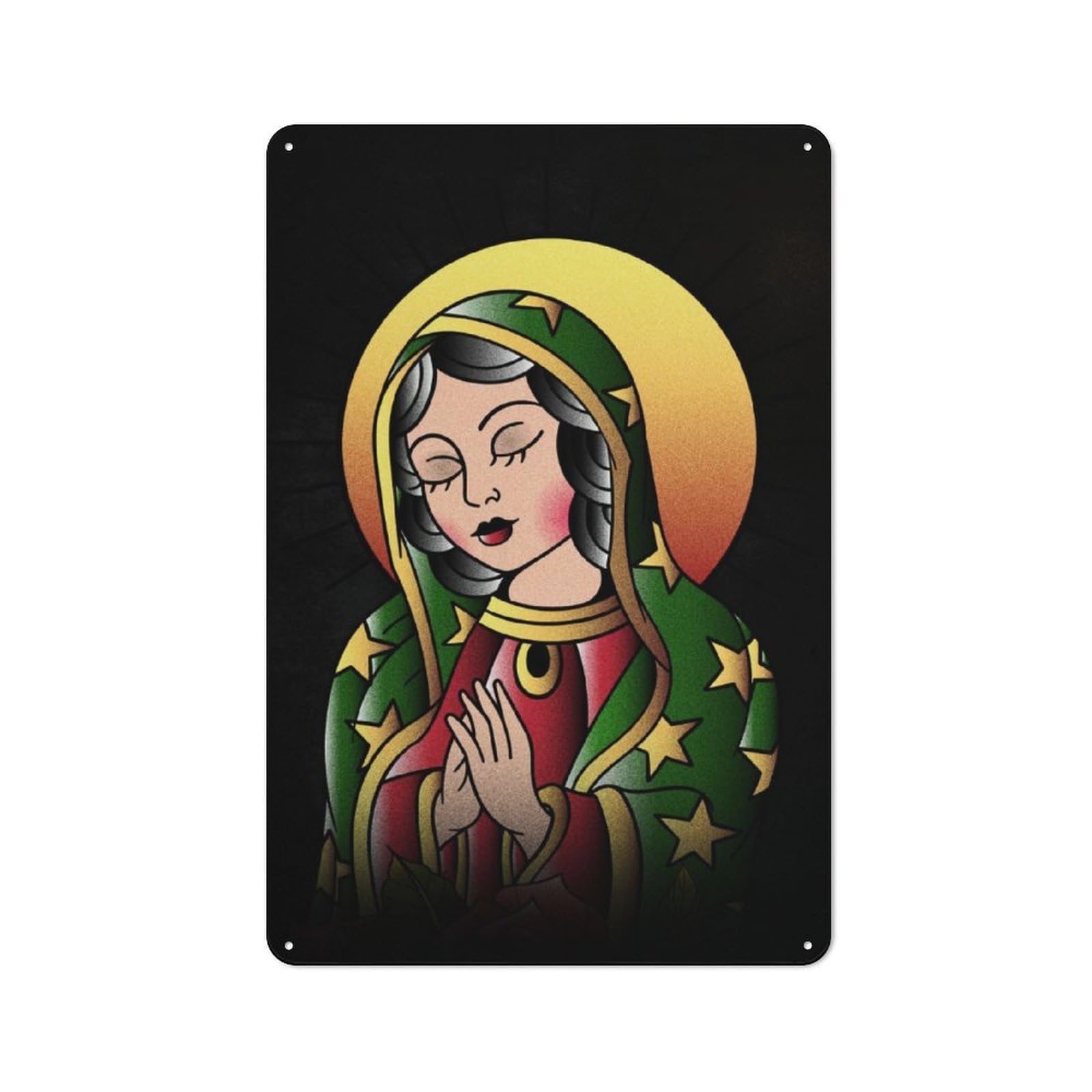 Junmoney Virgin Of Guadalupe Mx Retro Metal Plaque 30X20cm For Lounge Or Reading Corner, Winter Wall Decor For Reading Corner Decorators