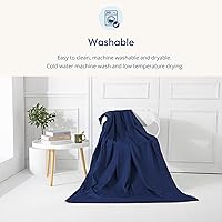 Vista 7 de Aimon Funda de manta con peso, 100% algodón (48 x 72 pulgadas, azul oscuro, tamaño individual, cremallera lateral), funda lavable para manta